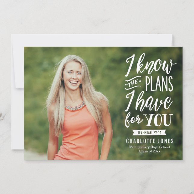Invitation Faithful Grad EDITABLE COULEUR Graduation Photo (Devant)