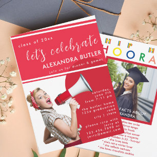 Invitation Faits amusants Red Bold Script Promotion 2023