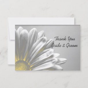 Invitation Faits saillants de la florale jaune Mariage Merci 