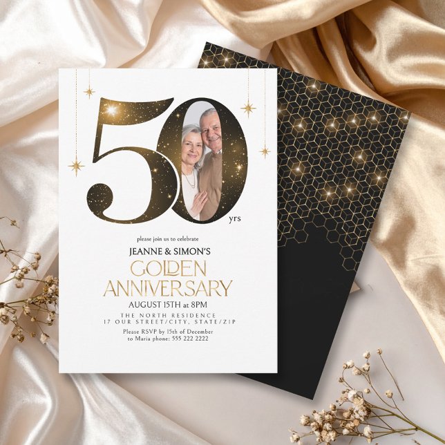 Invitation Faits saillants Golden 50th Anniversary Photo ID11 (Créateur téléchargé)