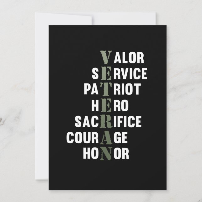 Invitation Faits sur les anciens combattants Heureux Soutien  (Devant)