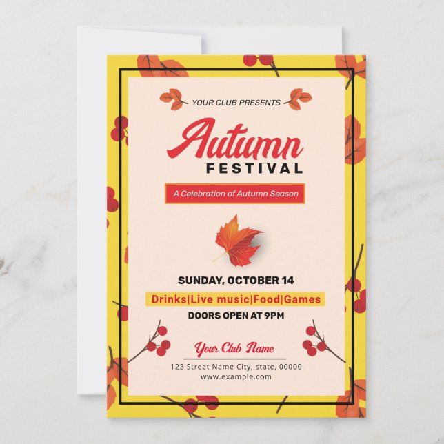 Invitation Fall / Autumn Party Flyer (Devant)