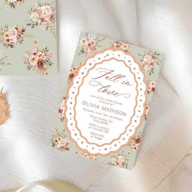 Invitation Fall Elegant Floral Baby Shower (Créateur téléchargé)