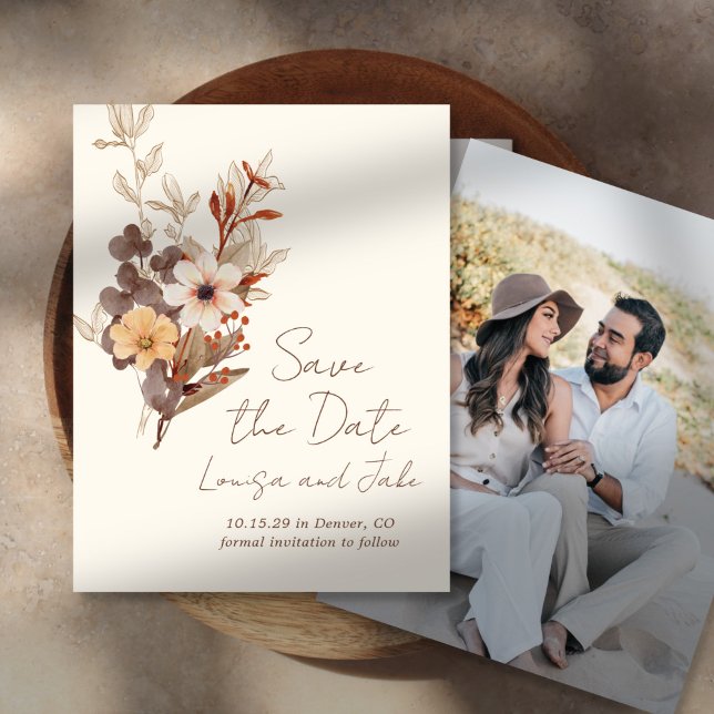 Invitation Fall Florals Save the Date Photo (Créateur téléchargé)