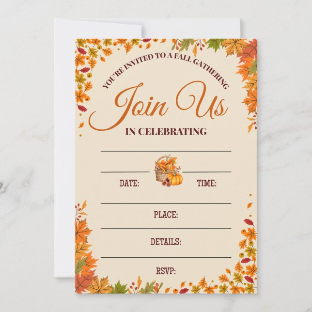 Invitation Fall Gathering Celebration Design (Devant)