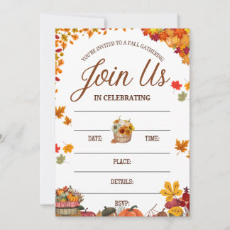 Invitation Fall Gathering Celebration Design