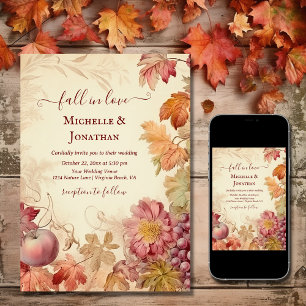 Invitation Fall in Love Beautiful Automne Mariage de automne
