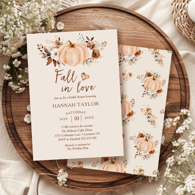Invitation Fall in Love Bridal Shower (Créateur téléchargé)