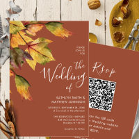 Fall in Love Rustic Foliage Autumn Mariage QR code