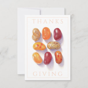 Invitation FALL JELLY BEANS Thanksgiving 3.5x5 Flat Card