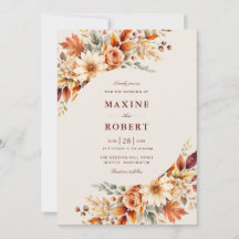 Fall Leaves Autumn Botanical Watercolor Wedding