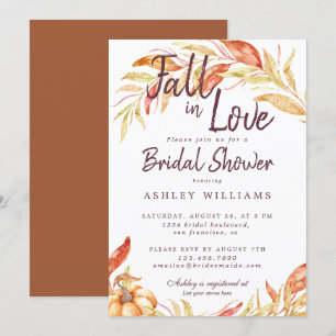 Invitation Fall Loage Golden Foliage TerraCotta Fête des mari