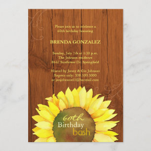 Invitation Fall Sunflower 60e anniversaire