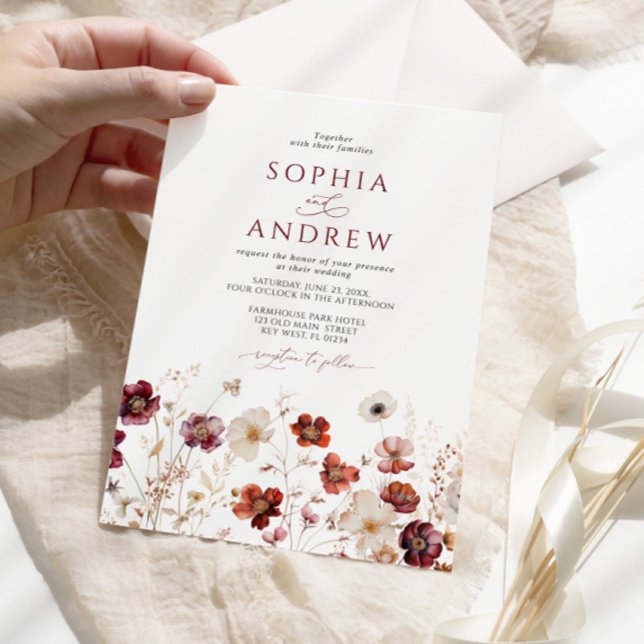 Invitation Fall Wildflowers Wedding  (Créateur téléchargé)