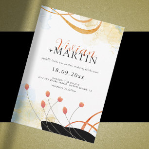Invitation Falling Melody Poetic Aquarelle Mariage Floral