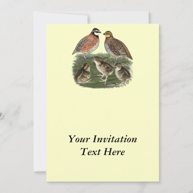 Invitation Famille Bobwhite Quail (Devant)