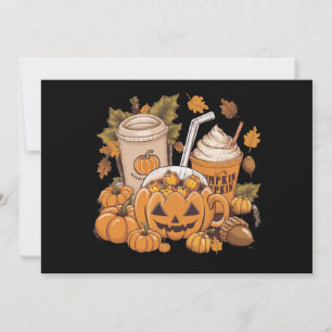 Invitation Famille d'automne Halloween Thanksgiving Mignon Au