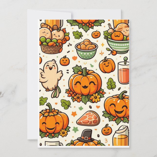 Invitation Famille de fête de Thanksgiving (Devant)