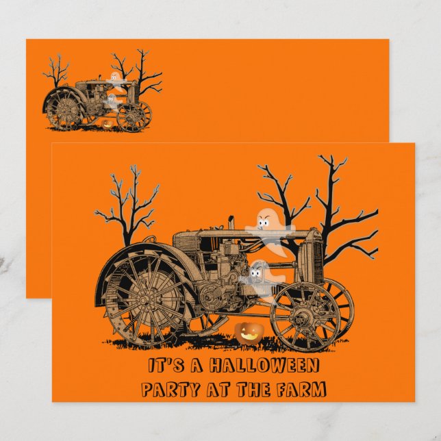 INVITATION FAMILLE DE LA FERME FAMILLE DES FENÊTRES JACK-O'-L (Devant / Derrière)