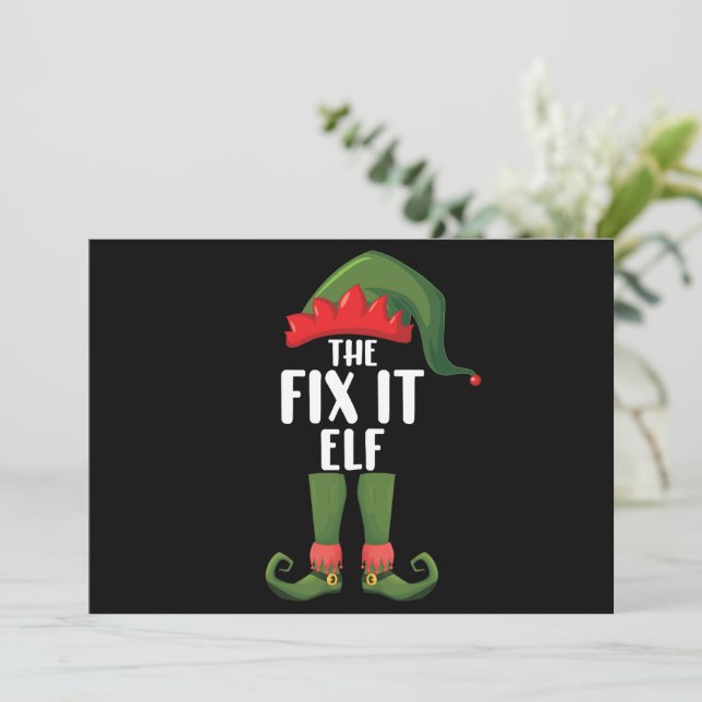 Invitation Famille de lutin de réparation groupe de Noël corr (Debout devant)