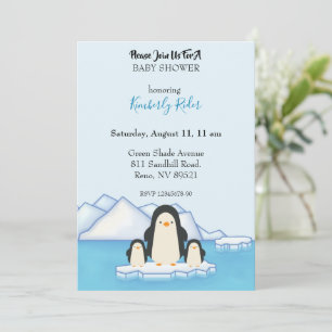 Invitation Famille de manchots 