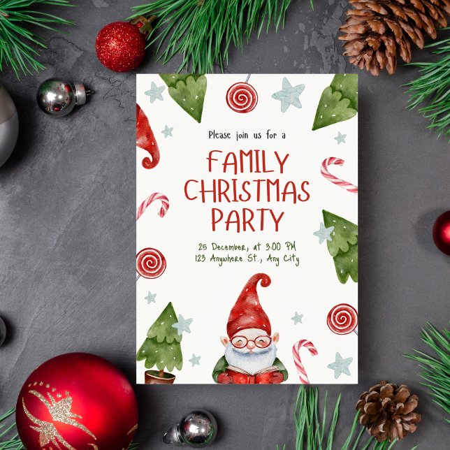 Invitation Famille de Noël modifiable Famille de Fêtes (Créateur téléchargé)