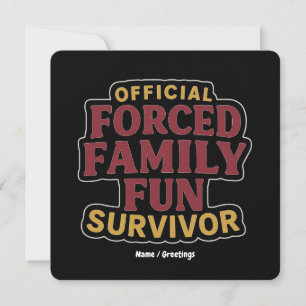 Invitation Famille Forcée Fun Survivant Funny Famille Réunion
