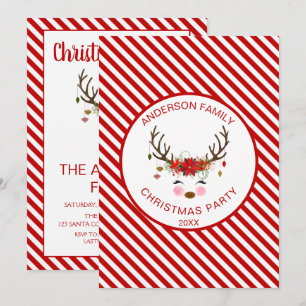 Invitation Famille Reindeer - Fête de Noël d'entreprise