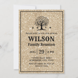 Invitation Famille Réunion Famille Arbre Parties scintillant 