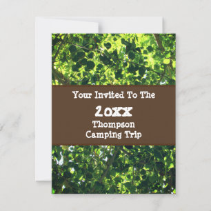 Invitation Famille Réunion Feuille verte Camping Voyage Invit