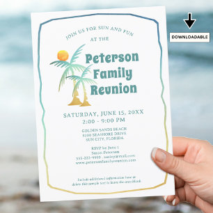Invitation Famille Réunion Palm Trees Plage Tropical
