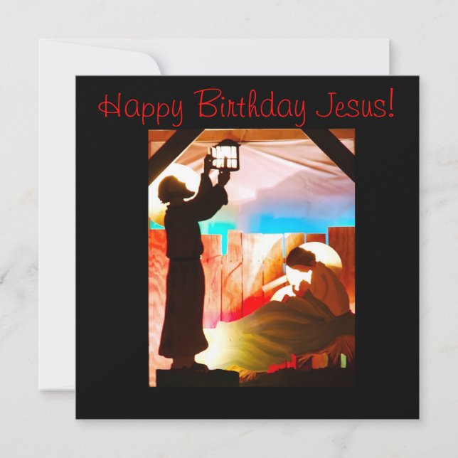 Invitation Famille sainte - joyeux anniversaire Jésus (Devant)