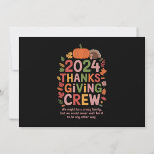 Invitation Famille Thanksgiving 2024 Équipage Turquie corresp