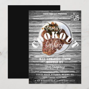 Invitation Family Cookout Barbecue Steak Event Party Flyer