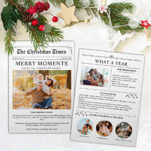 Invitation Family Newsletter Année en revue Photo de Noël
