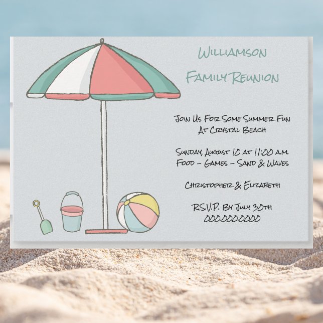 Invitation Family Reunion Beach Party (Beach Theme Invitation For Family Reunion)