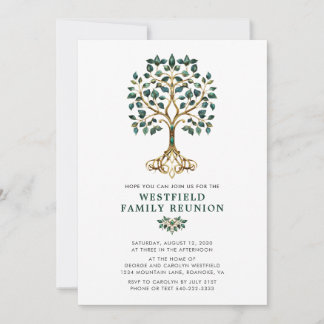 Invitation Family Reunion Emerald Tree of Life