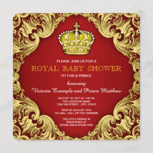 Invitation Fancy Baby shower rouge