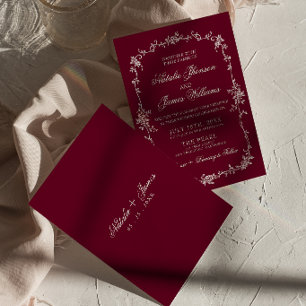 Invitation Fancy Bourgogne Floral Vieille Fortune Herbal Mari