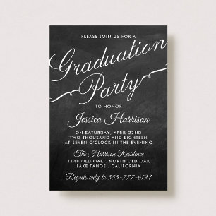 Invitation Fancy Chalkboard Typography Graduation Party