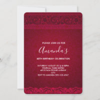 Fancy & Elegant Rouge Abstrait Anniversaire