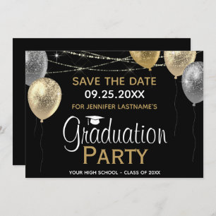 Invitation Fancy Graduation Party Enregistrer la date Invitat
