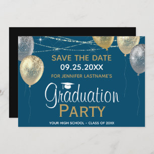 Invitation Fancy Graduation Party Enregistrer la date Invitat