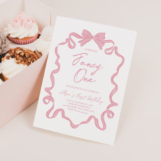 Invitation Fancy One Bow Coquette Anniversaire