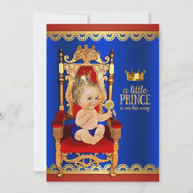 Invitation Fancy Prince Baby shower (Devant)