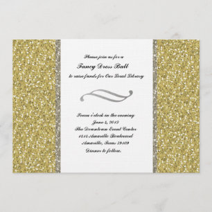 Invitation Fancy Silver Gold Parties scintillant Look Invitat