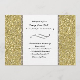Invitation Fancy Silver Gold Parties scintillant Look Invitat