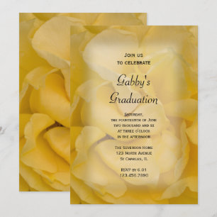 Invitation Fancy Yellow Rose Graduation Party