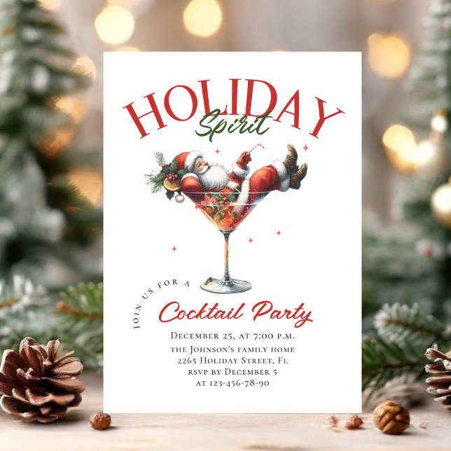 Invitation Fanny Santa Claus Martini Cocktail de Noël (Créateur téléchargé)