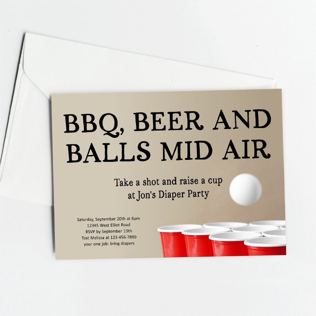 Invitation Fantaisie BBQ Pong Beer (Créateur téléchargé)